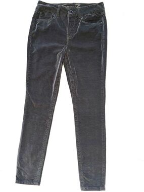 Seven7 Gray Velvet Skinny Jeans Stretch Edgy Boho